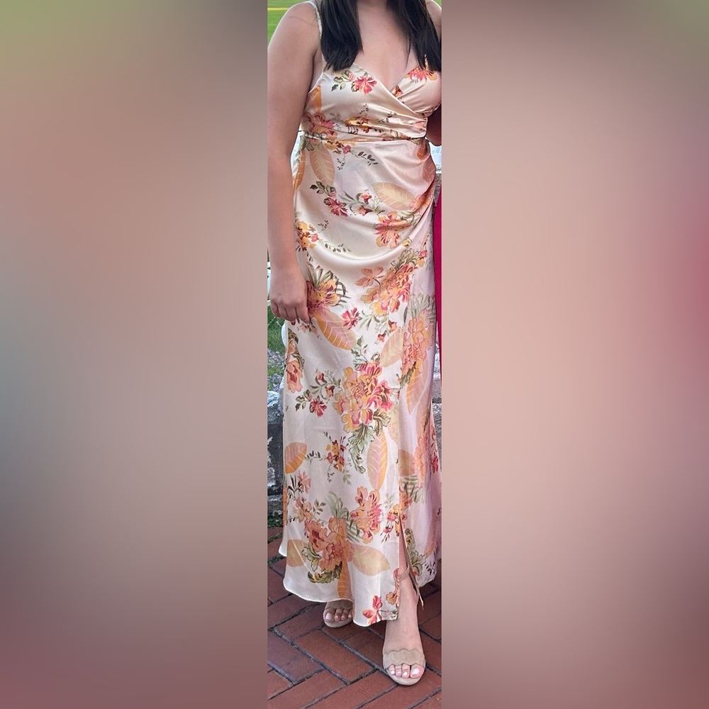 Dress Form champagne floral dress